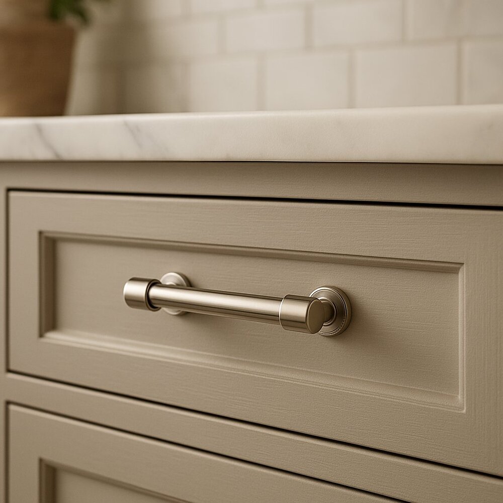 RH Asbury Pull – 4" Polished Nickel Solid Brass Cabinet Hardware